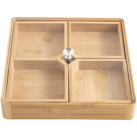 Wooden Serving Platter - 4 Compartments
